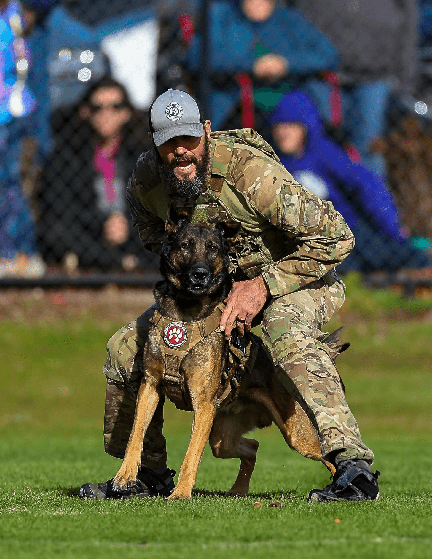 Keith executing training commands during demonstration