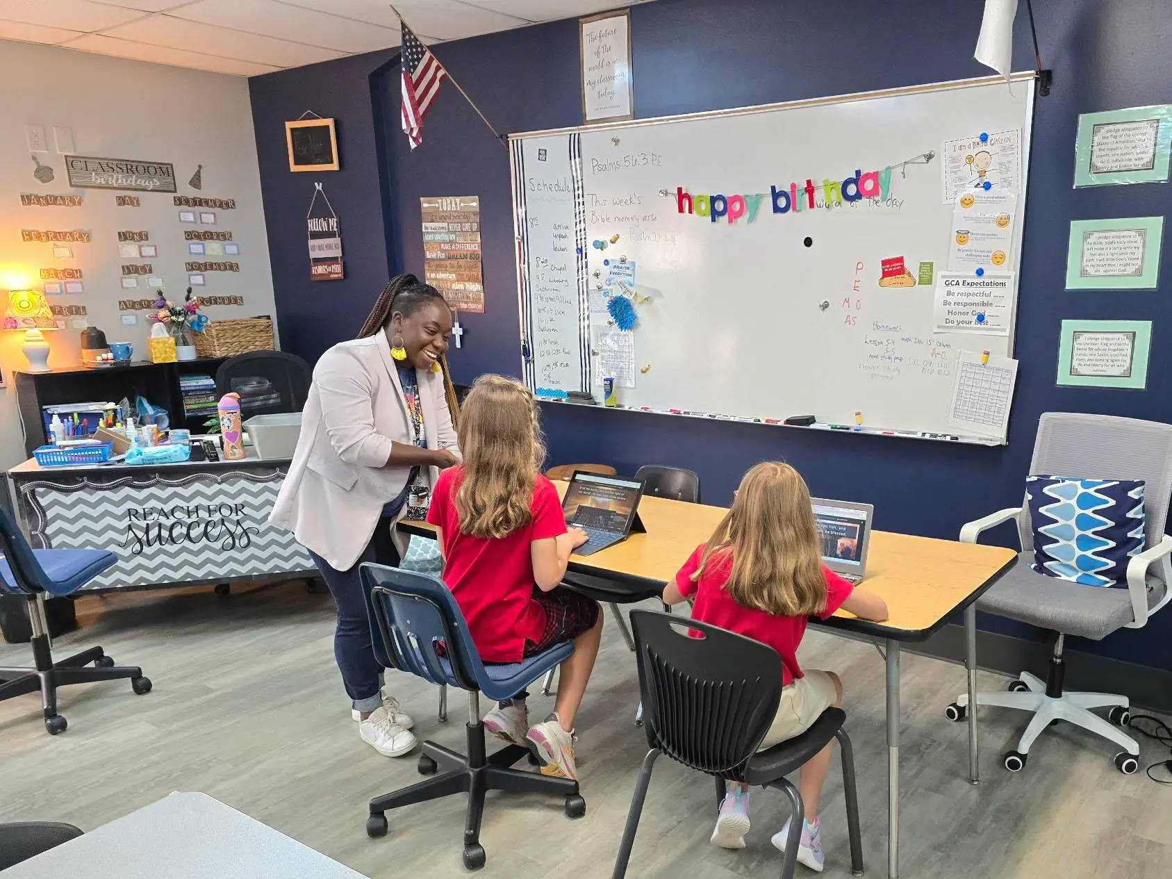 Students in a Christian school classroom